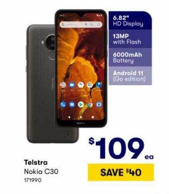 BIG W Telstra Nokia C30 offer