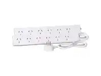 Officeworks HPM Overload Protected 6 Outlet Powerboard Twin Pack offer