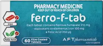 Pharmacy Best Buys Ferro-F-Tab 60 Film Coated Tablets offer