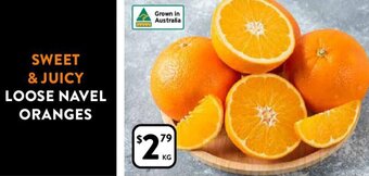 Foodworks Sweet & Juicy Loose Navel Oranges offer