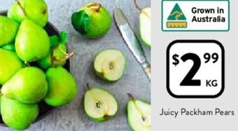 Foodworks Juicy Packham Pears offer