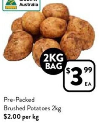 Foodworks Pre-Packed Brushed Potatoes 2kg offer