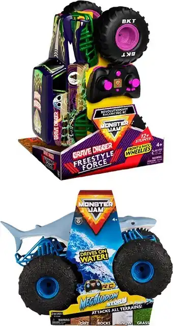 BIG W Monster Jam Megalodon Storm or Remote Control Freestyle Force offer