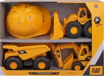 BIG W CAT 3-Pack 10-Inch Construction Vehicles with Helmet offer