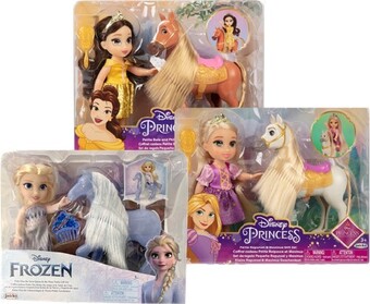 BIG W Disney Princess or Frozen Assorted Petite Doll and Horse Set offer