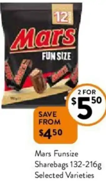 Foodworks Mars Funsize Sharebags 132-216 g offer
