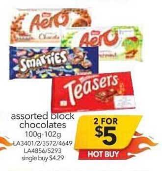 Cheap as Chips Block Chocolates offer