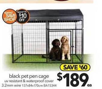 Cheap as Chips Black Pet Pen Cage offer