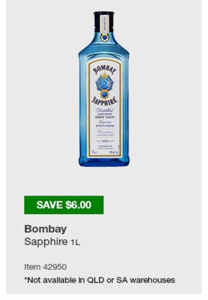 Bombay Sapphire 1l offer at Costco