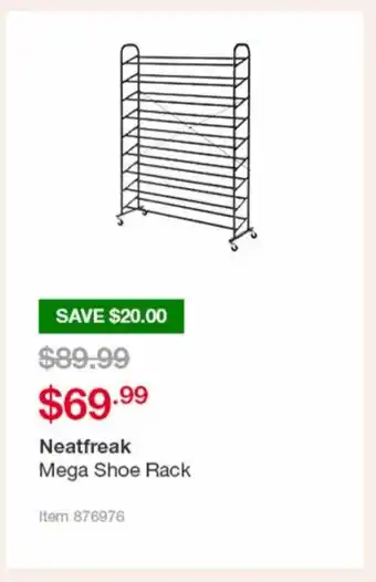 Costco Neatfreak Mega Shoe Rack offer