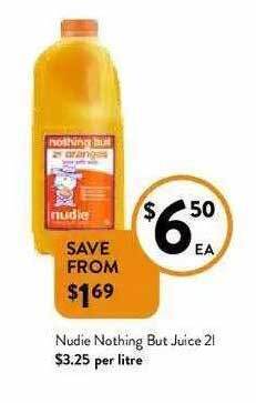 Foodworks Nudie Nothing But Juice offer