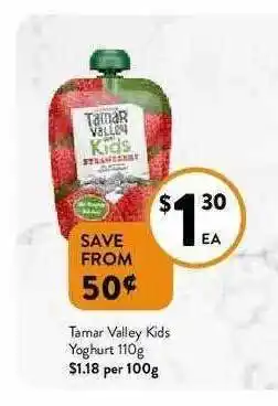 Foodworks Tamar Valley Kids Yoghurt offer