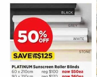 Spotlight Platinum Sunscreen Roller Blinds offer