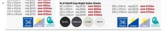 Spotlight Platinum Day Night Roller Blinds offer