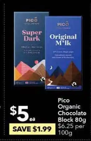 Ritchies Pico Organic Block 80g offer