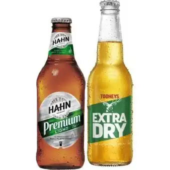 Dan Murphy's Hahn Premium Light 375ml Bottles or Tooheys Extra Dry 345ml Bottles 24 Pack offer