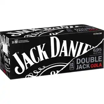 Jack Daniel's Double Jack & Cola Cans 10 Pack 375mL