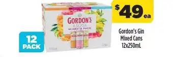Liquorland Gordon's Gin Mixed Cans offer