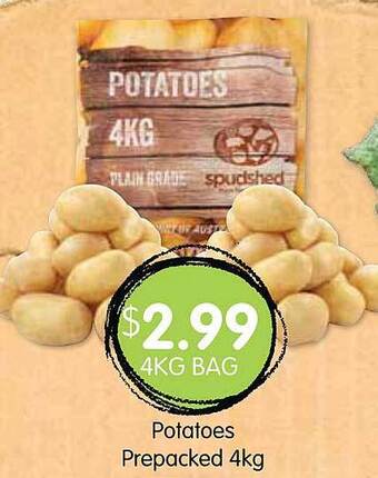 Spudshed Potatoes Prepacked 4kg offer
