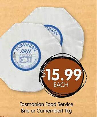 Spudshed Tasmanian Food Service Brie Or Camembert 1kg offer