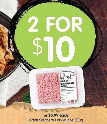 Spudshed Great Southern Pork Mince 500g offer