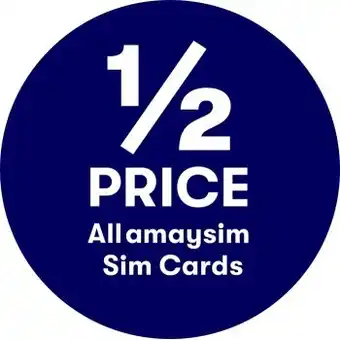 BIG W 1/2 Price on All amaysim Sim Cards*× offer