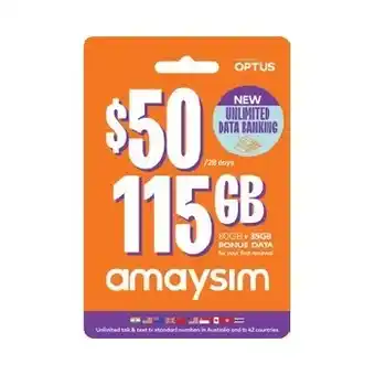 BIG W Amaysim $50 Starter Pack*× offer