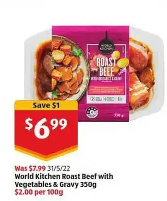 ALDI World Kitchen Roast Beef With Vegetables & Gravy offer