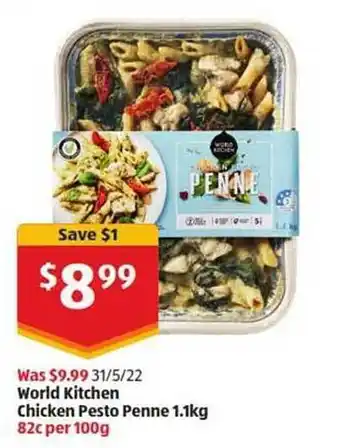 ALDI World Kitchen Chicken Pesto Penne offer