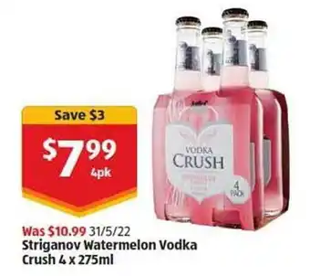 ALDI Striganov Watermelon Vodka Crush offer