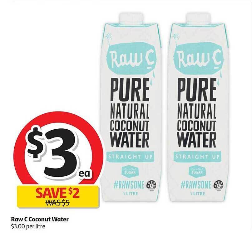 Raw C Coconut Water offer at Coles
