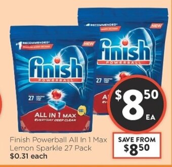 Foodworks Finish Powerball All in 1 Max Lemon Sparkle 27 Pack offer