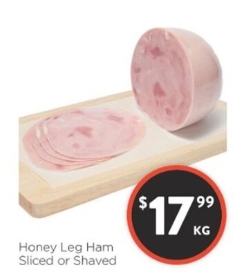 Foodworks Honey Leg Ham Sliced or Shaved per kg offer