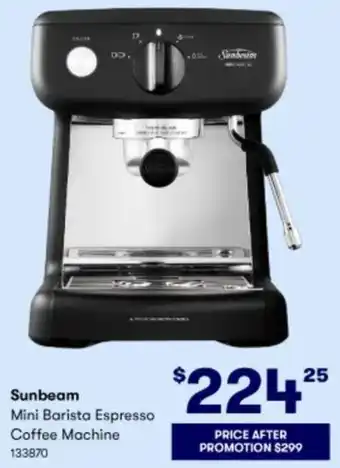 BIG W Sunbeam Barista Espresso Coffee Machine 133870 offer
