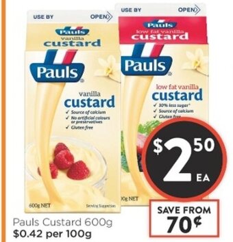 Foodworks Pauls Custard 600g offer