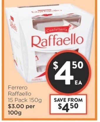 Foodworks Ferrero Raffaello 15 Pack 150g offer