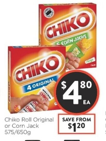 Chiko Roll Original or Corn Jack 575/650g