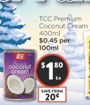 Foodworks TCC Premium Coconut Cream 400ml offer