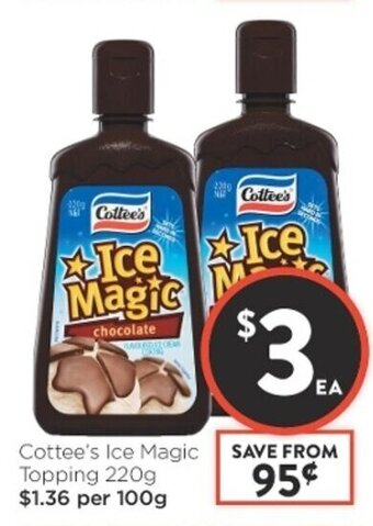 Foodworks Cottee's Ice Magic Topping 220g offer