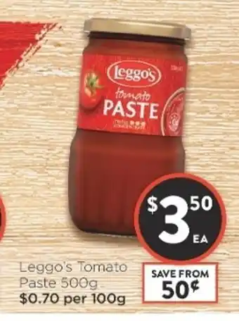 Foodworks Leggo's Tomato Paste 500g offer