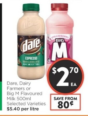 Foodworks Dare, Dairy Farmers or Big M Flavoured Milk 500ml offer