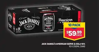 Bottlemart Jack Daniel's American Serve & Cola offer