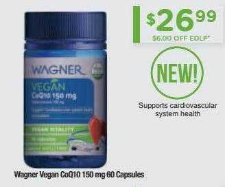 Chemist Warehouse Wagner Vegan Coq10 150mg 60 Capsules offer