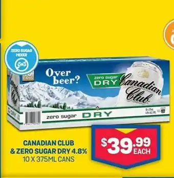 Bottlemart Canadian Club & Zero Sugar Dry 4.8% offer