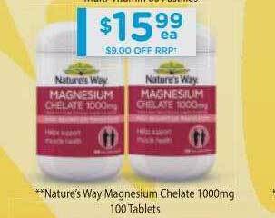 Chemist Warehouse Nature's Way Magnesium Chelate 1000mg offer