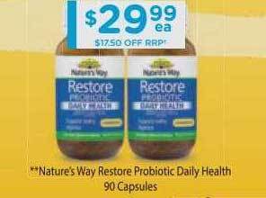 Chemist Warehouse Nature's Way Restore Probiotic Daily Health offer