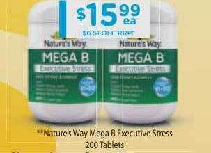 Chemist Warehouse Nature's Way Mega B Executive Stress offer