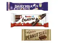 Coles Cadbury Medium Bars 30g-60g, Whittaker’s Slab 45g-50g or Kinder Bueno Bars 39g-43g offer