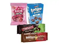 Coles Pascall, Sour Patch Bag 160g-350g, Arnott’s Tim Tam, Mint Slice or Tee Vee Snack Chocolate Biscuits 160g-200g offer