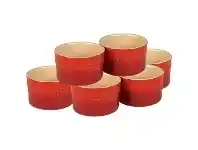 LivingStyles Chasseur La Cuisson 6 Piece Ramekin Set, Red offer